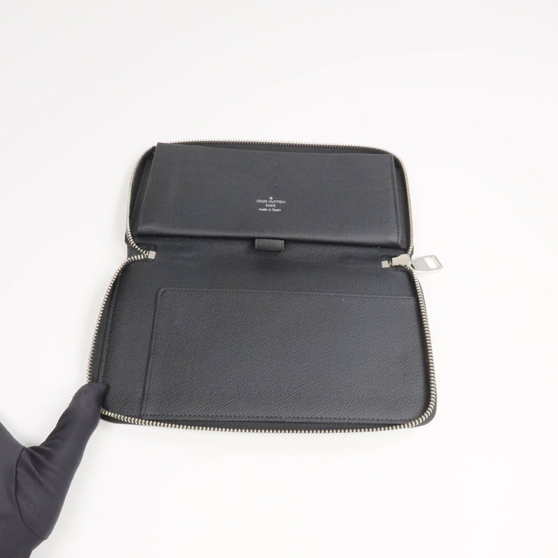 LOUIS VUITTON Damier Graphite Zipper Organizer銀扣長錢包-11