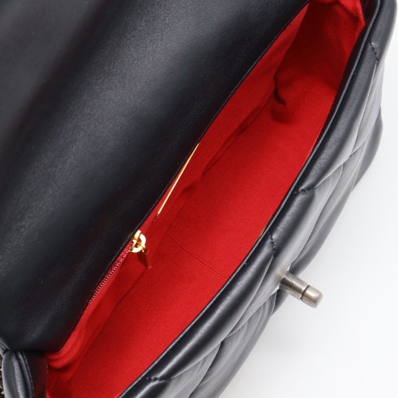 CHANEL 19 Bag 菱格紋羊皮手提肩背包 26 - 黑銀-7