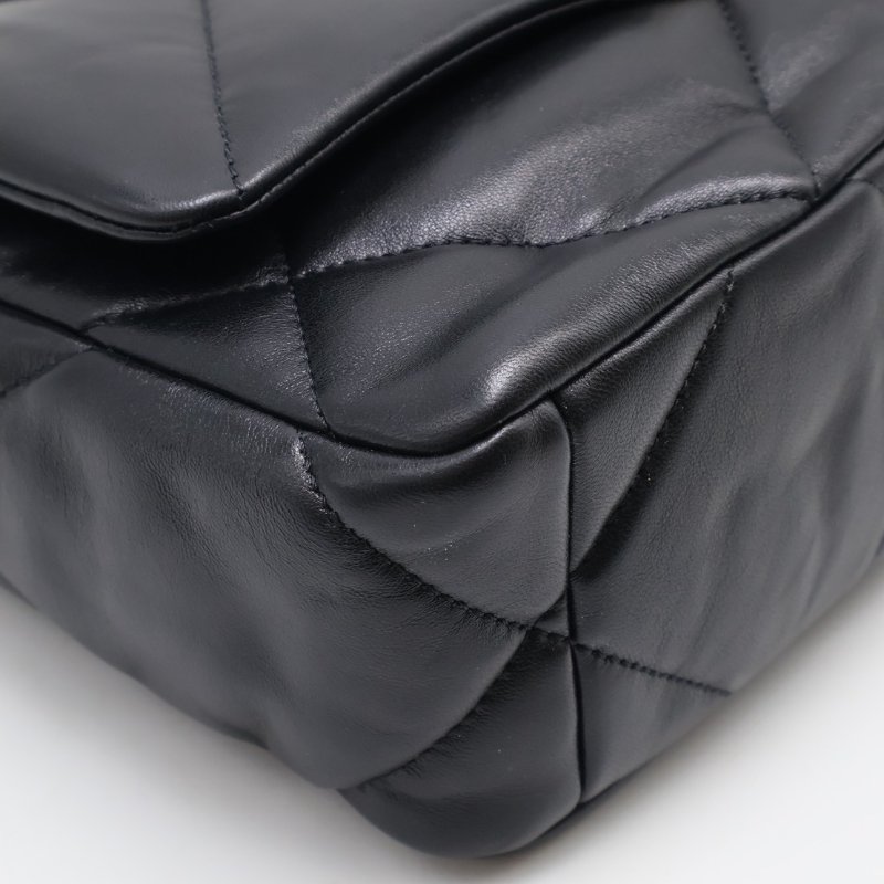 CHANEL 19 Bag 菱格紋羊皮手提肩背包 26 - 黑銀-14