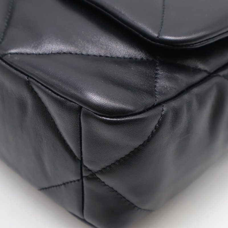 CHANEL 19 Bag 菱格紋羊皮手提肩背包 26 - 黑銀-15