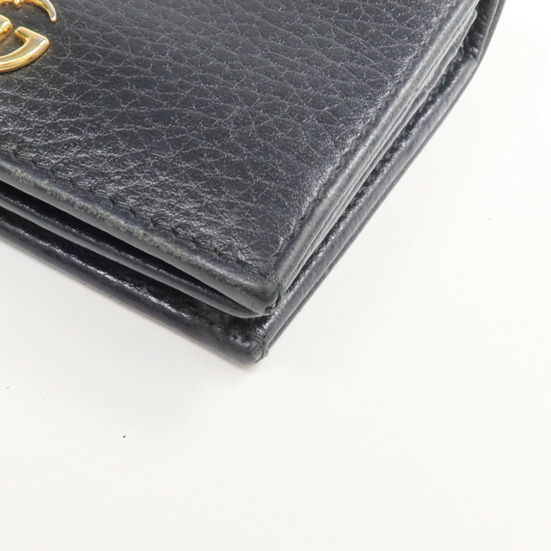 GUCCI 牛皮皮革GG Marmont Wallet金扣錢包-11