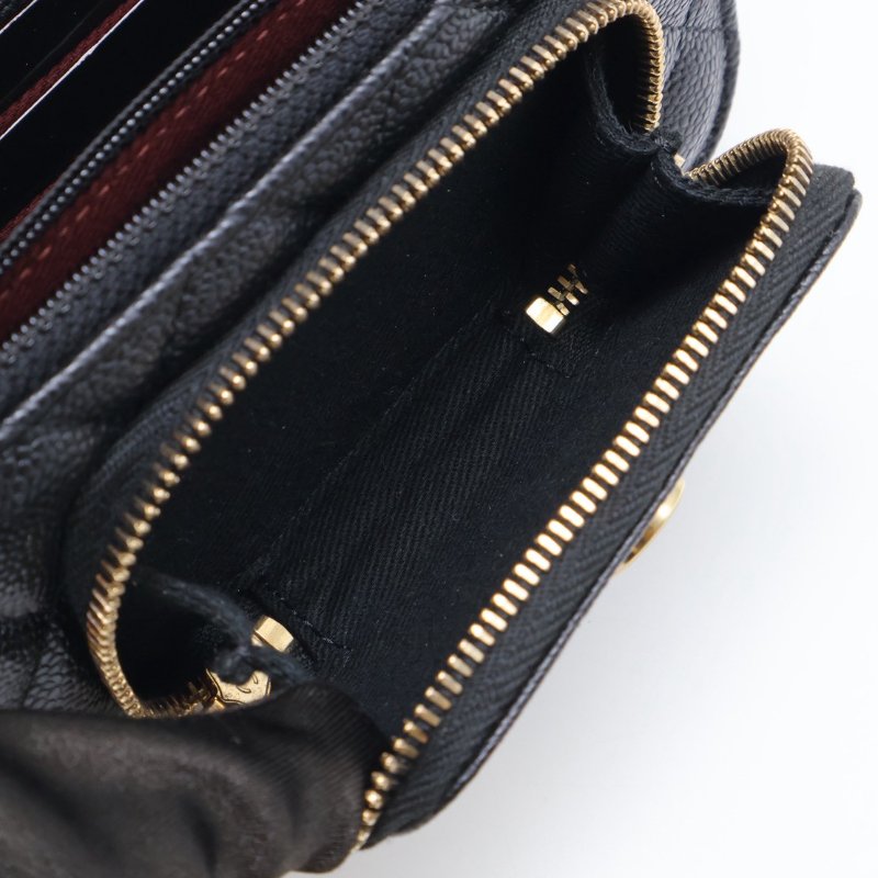 CHANEL 粒面牛皮郵差包 - mini黑金-8