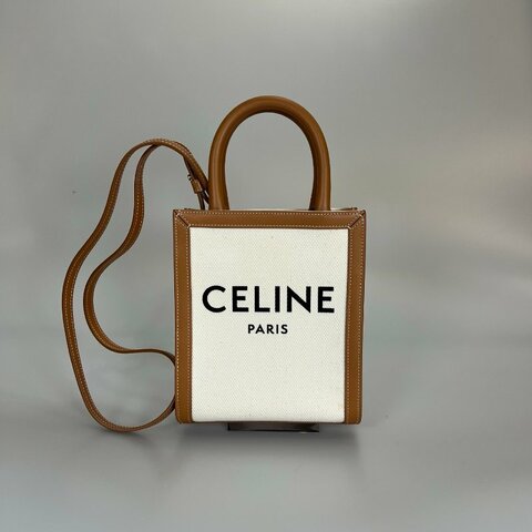 CELINE  焦糖帆布托特包MINI