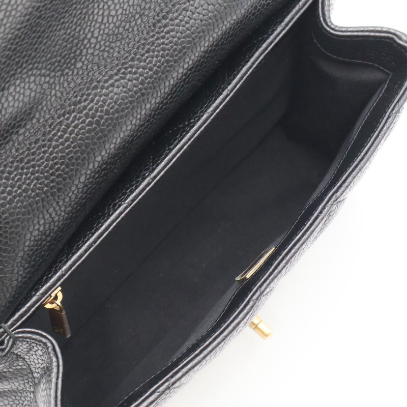 CHANEL 25A粒面牛皮後背包 - 黑金-7