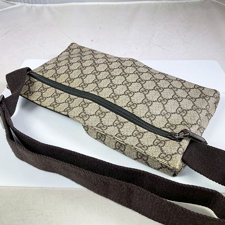 ＊奢華大道國際精品＊【G1828】GUCCI咖啡色PVC腰包 28566-3