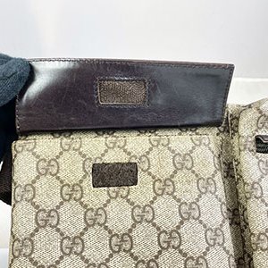 ＊奢華大道國際精品＊【G1828】GUCCI咖啡色PVC腰包 28566-7