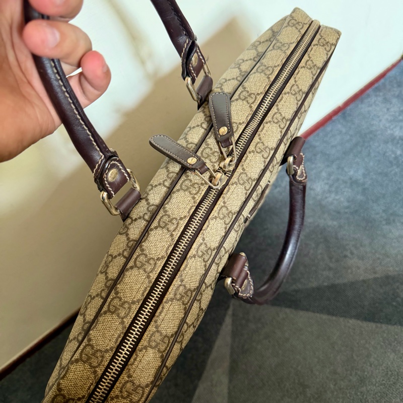 Gucci 經典雙G防水PVC公事包-5