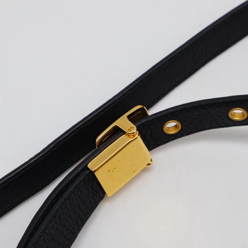 DIOR Caro藤格紋斜背包 - 中號黑金-18