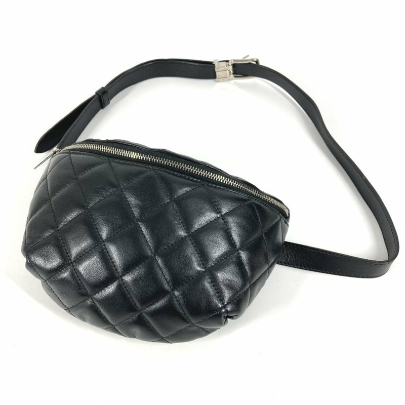 香奈兒 (CHANEL) UNIFORM CC Coco Mark Matelassé 腰包/肩包/斜背包/腰包/皮革女款黑色-2