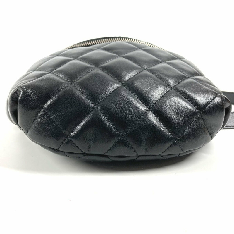 香奈兒 (CHANEL) UNIFORM CC Coco Mark Matelassé 腰包/肩包/斜背包/腰包/皮革女款黑色-4