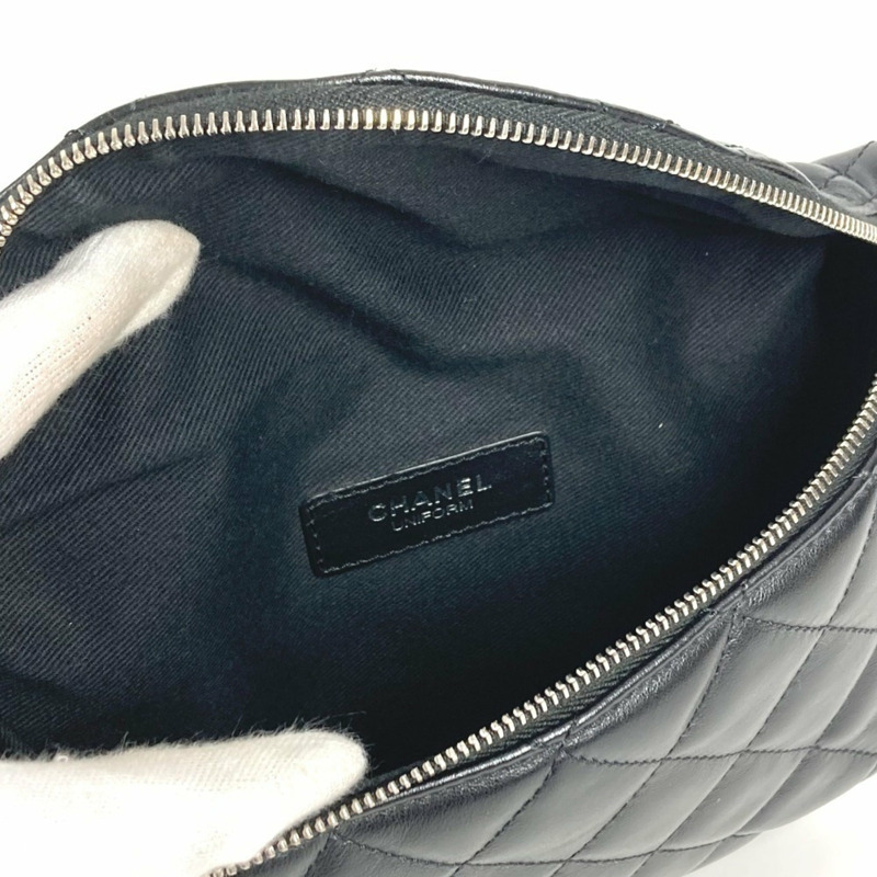 香奈兒 (CHANEL) UNIFORM CC Coco Mark Matelassé 腰包/肩包/斜背包/腰包/皮革女款黑色-9