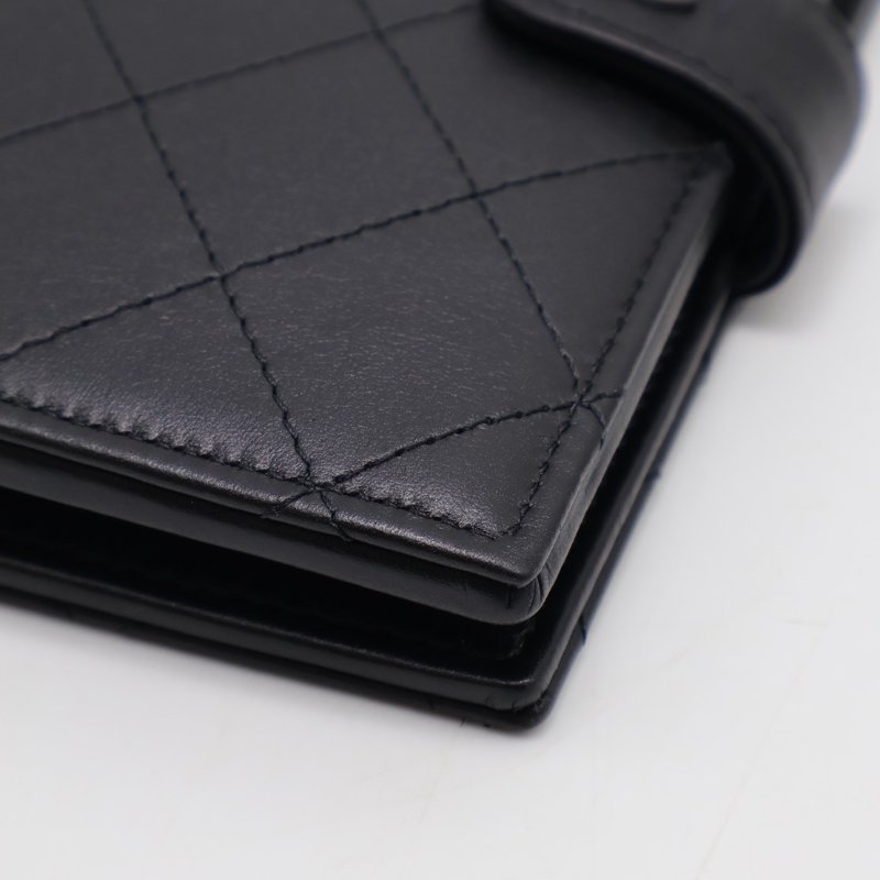CHANEL 25C雙折護照夾中型錢包 - So black-9