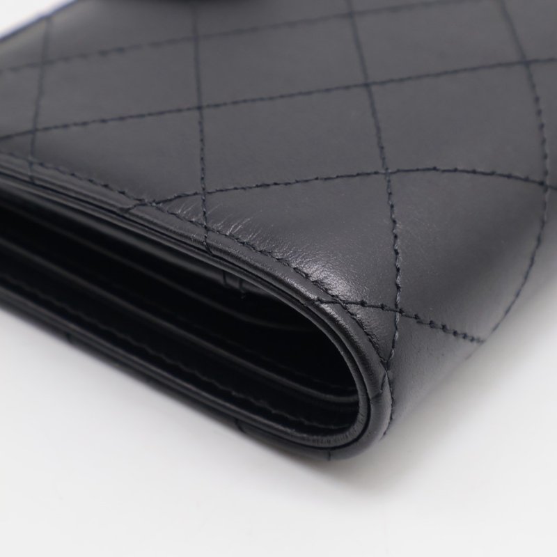 CHANEL 25C雙折護照夾中型錢包 - So black-13