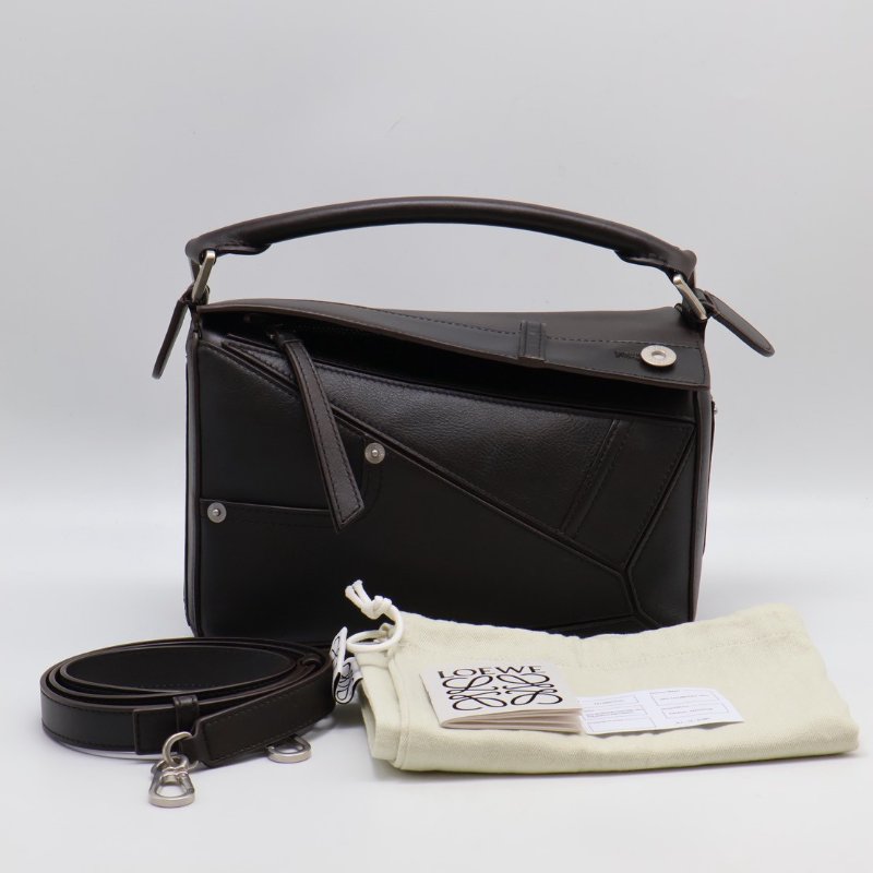 LOEWE Panta pazzle - 小號深咖啡-17