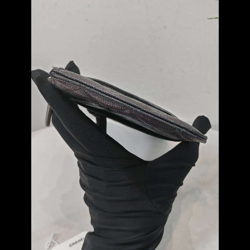 Chanel Zip wallet Black x Ghw-6