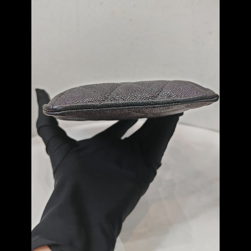 Chanel Zip wallet Black x Ghw-7