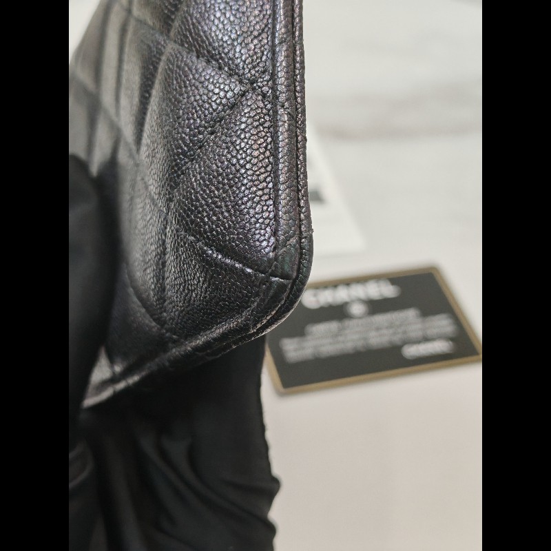 Chanel Zip wallet Black x Ghw-9