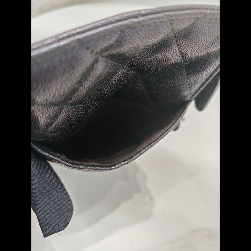 Chanel Zip wallet Black x Ghw-13