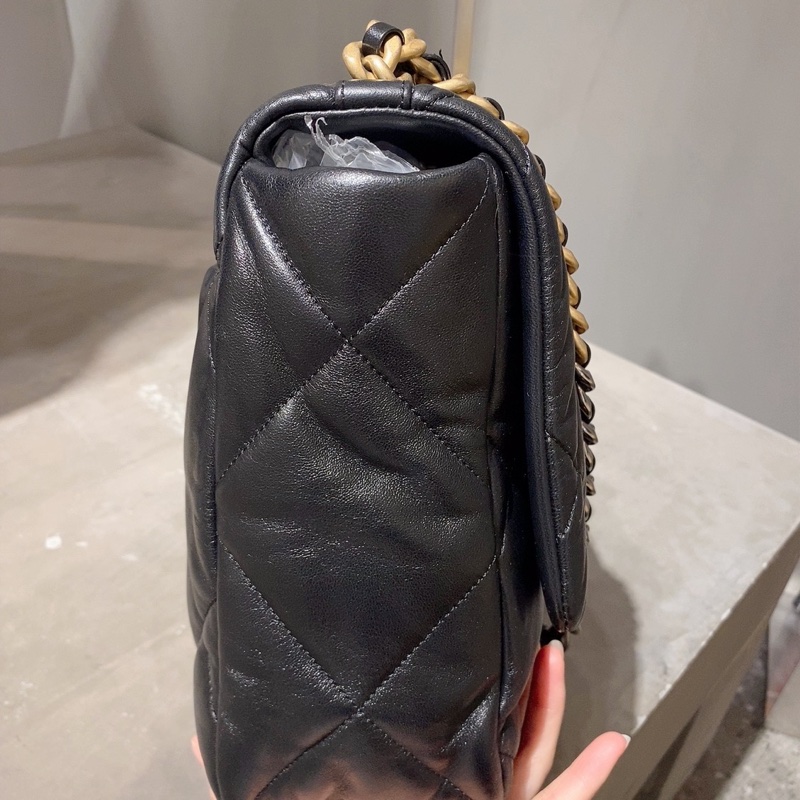 Chanel 19bag maxi超大號 黑色 底長36 21年晶片款-2