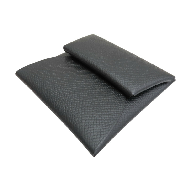 黑色 Epsom牛皮 Bastia 扣式 零錢包 B刻【HERMES 愛馬仕】 041054CK89-2