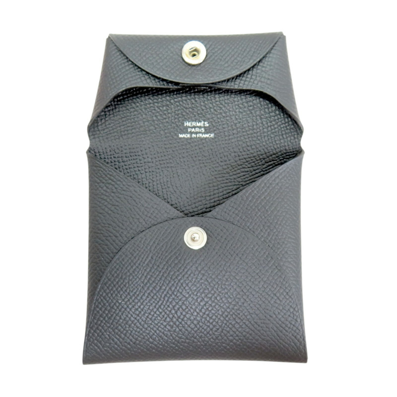 黑色 Epsom牛皮 Bastia 扣式 零錢包 B刻【HERMES 愛馬仕】 041054CK89-4