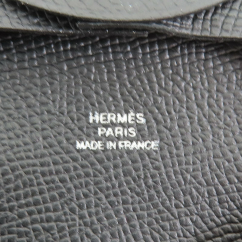 黑色 Epsom牛皮 Bastia 扣式 零錢包 B刻【HERMES 愛馬仕】 041054CK89-6