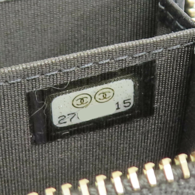 灰色 荔枝紋 牛皮 Mademoiselle Coin Case 拉鍊 零錢包【CHANEL 香奈兒】 A80968-6