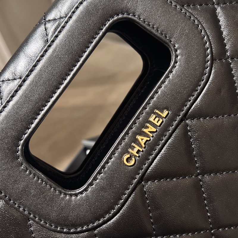 香奈兒/Chanel 31bag 橫版徽章 復古皺褶牛皮 tote 手提腋下包 金扣 年分2020年-3