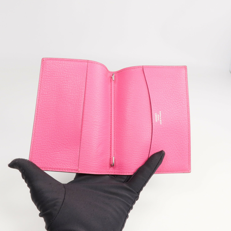 HERMES Chevre皮革Agenda Cover銀扣記事本封套Gris Asphalt-6