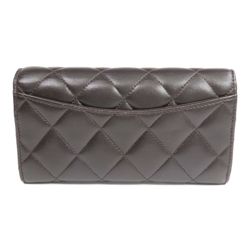 CHANEL 羊皮皮革Medium Wallet金扣長錢包-1