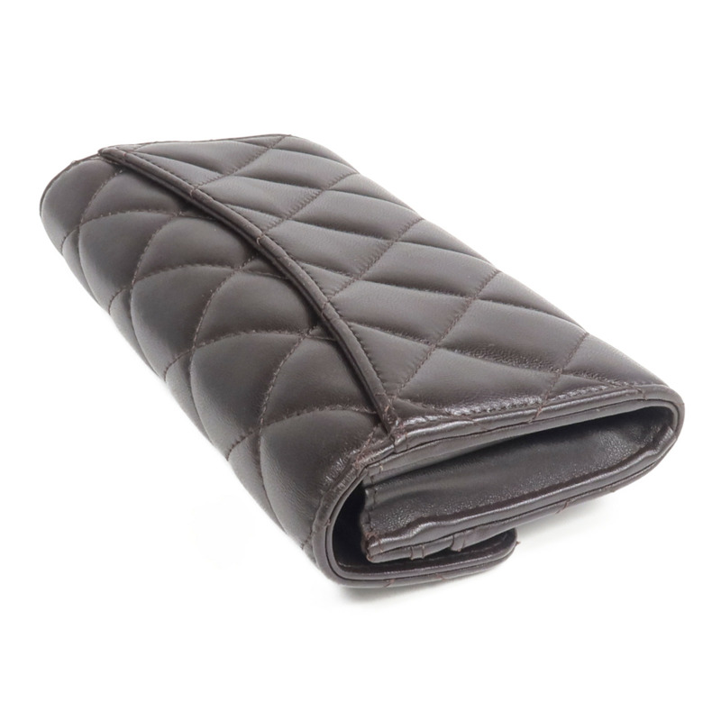 CHANEL 羊皮皮革Medium Wallet金扣長錢包-4