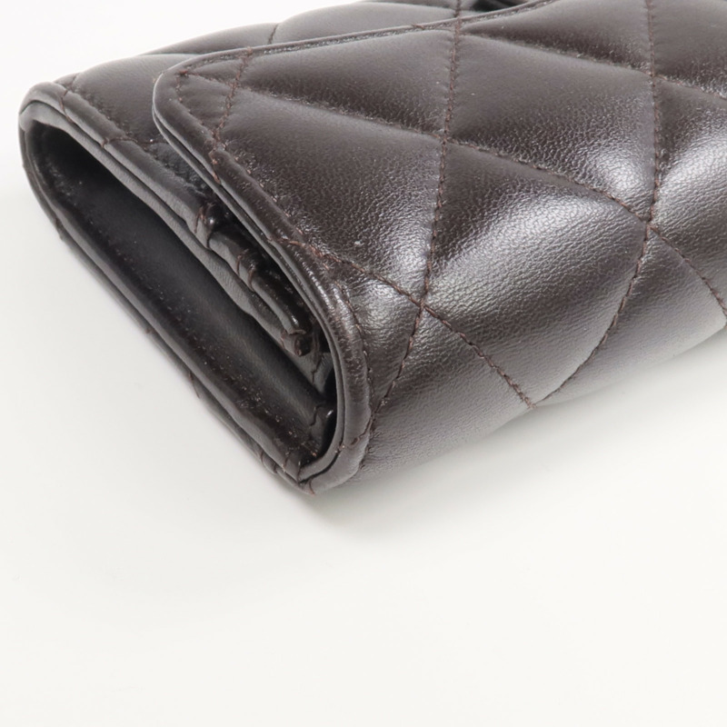 CHANEL 羊皮皮革Medium Wallet金扣長錢包-8