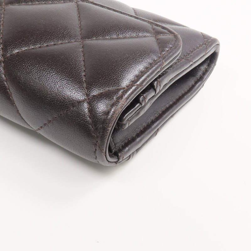 CHANEL 羊皮皮革Medium Wallet金扣長錢包-9