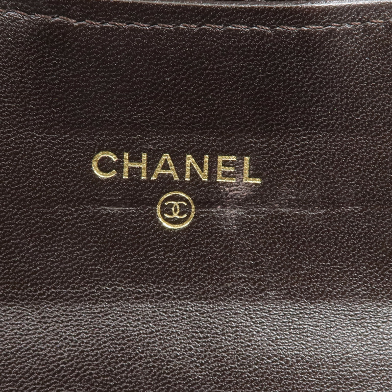 CHANEL 羊皮皮革Medium Wallet金扣長錢包-12
