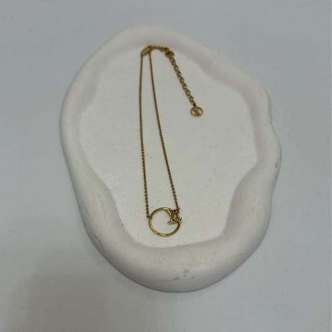 LV 金色LV logo項鏈M00762