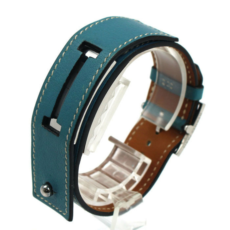 愛馬仕 Hermes Cherche Midi 藍色牛仔腕錶 CM1.210 女士 L 碼-1