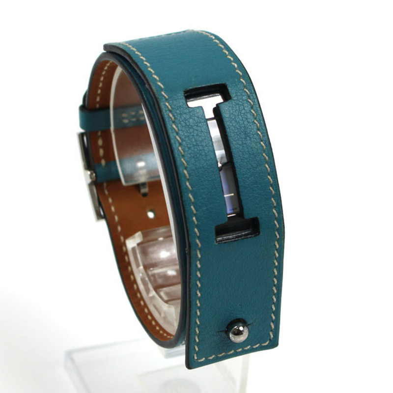 愛馬仕 Hermes Cherche Midi 藍色牛仔腕錶 CM1.210 女士 L 碼-2
