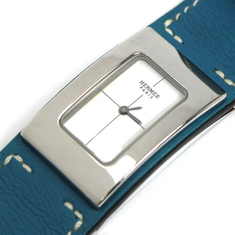 愛馬仕 Hermes Cherche Midi 藍色牛仔腕錶 CM1.210 女士 L 碼-3
