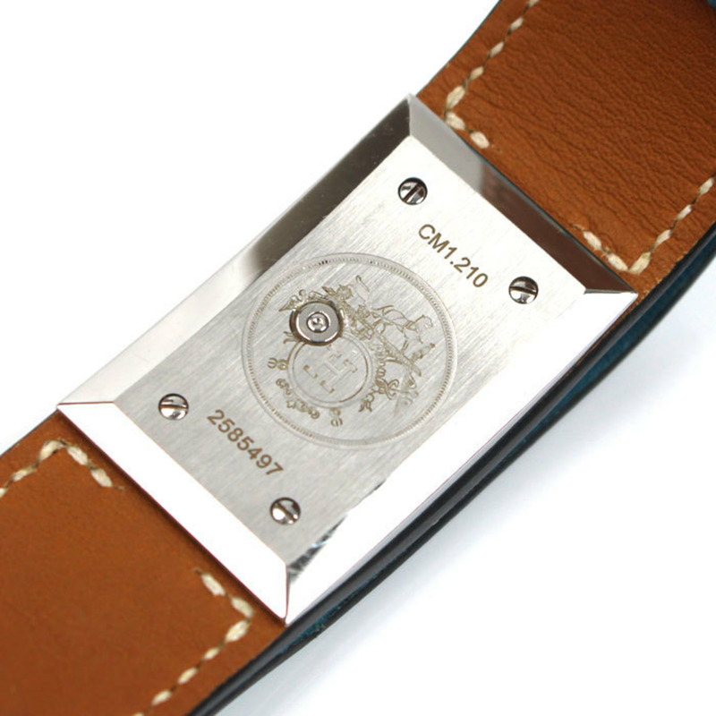 愛馬仕 Hermes Cherche Midi 藍色牛仔腕錶 CM1.210 女士 L 碼-6