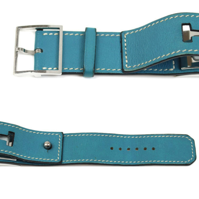 愛馬仕 Hermes Cherche Midi 藍色牛仔腕錶 CM1.210 女士 L 碼-7