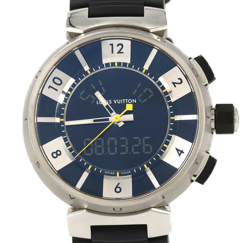 路易威登 Tambour 黑色 Q118F 不鏽鋼石英腕錶