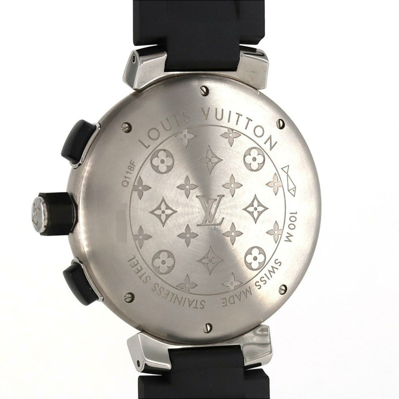 路易威登 Tambour 黑色 Q118F 不鏽鋼石英腕錶-4
