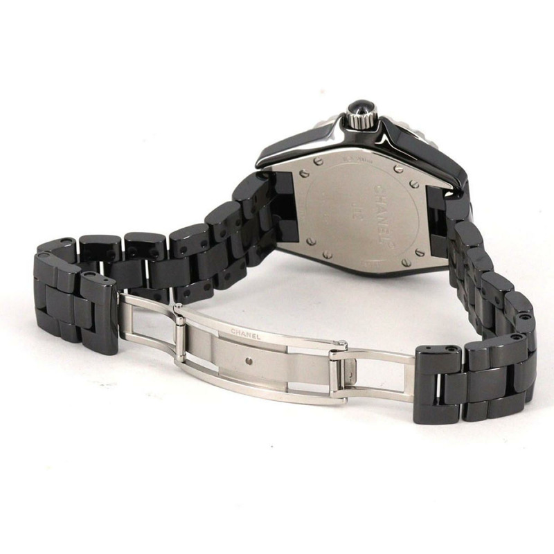 香奈兒 J12 濃黑 33 毫米陶瓷 H3828 石英腕錶-6