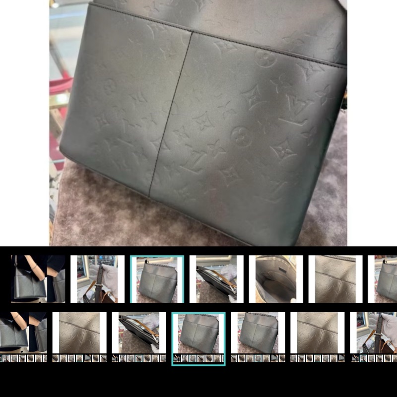 LV經典花樣壓紋硬挺上班包-2