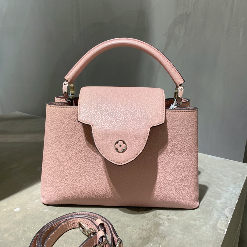 路易威登/LV 粉色 中號 Capucines 手提斜背包 底長30-1