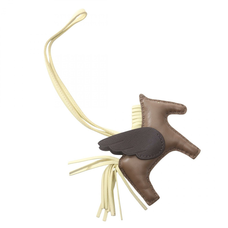 愛馬仕 Rodeo Pegase PM 包飾 Agneau milo Swift 皮革 灰色 棕色 米色 二手-1