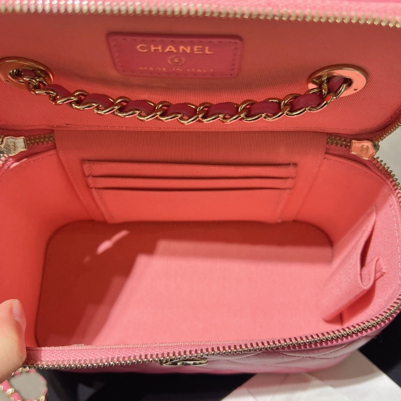 香奈兒/Chanel Trendy 金屬 羊皮 長盒子包 粉色金扣 編碼30開頭-6