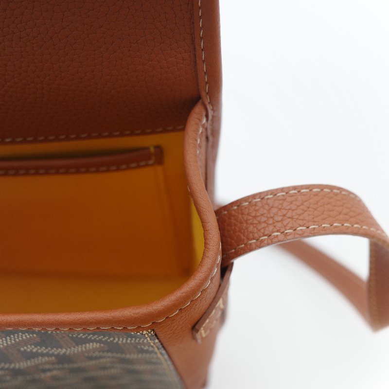 閒置品 ♥️ 有購證【超級新🌟小編推薦】Goyard 戈雅 Belvedere MM 棕色 帆布 小牛皮 中號 翻蓋包 斜背郵差包｜中性款-11