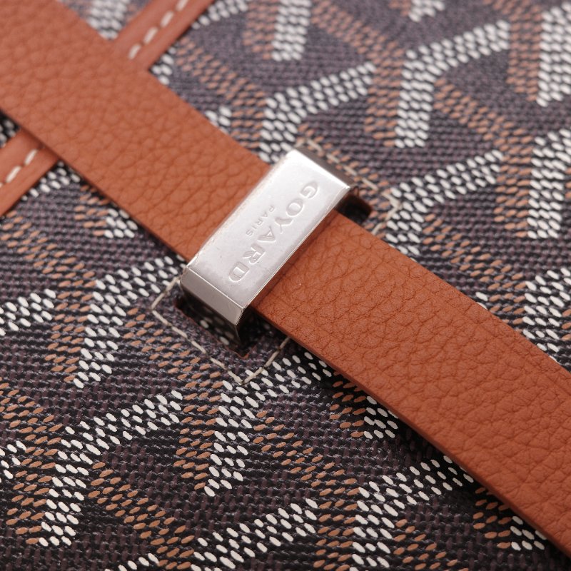 閒置品 ♥️ 有購證【超級新🌟小編推薦】Goyard 戈雅 Belvedere MM 棕色 帆布 小牛皮 中號 翻蓋包 斜背郵差包｜中性款-13