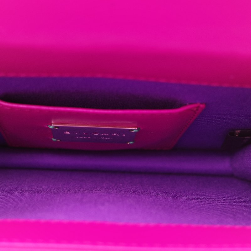 (珍稀皮✨專櫃12萬) BVLGARI 寶格麗 Serpenti Forever系列 桃紅色 珍珠魚皮 牛皮 鏈條包 單肩包 斜挎包-11